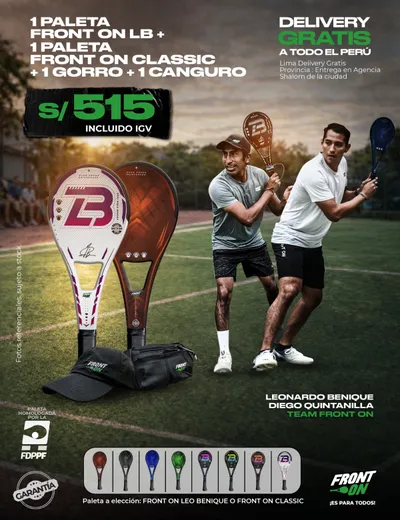 1 Paleta Front On LB + 1 Paleta Front On Classic + Gorro + Canguro